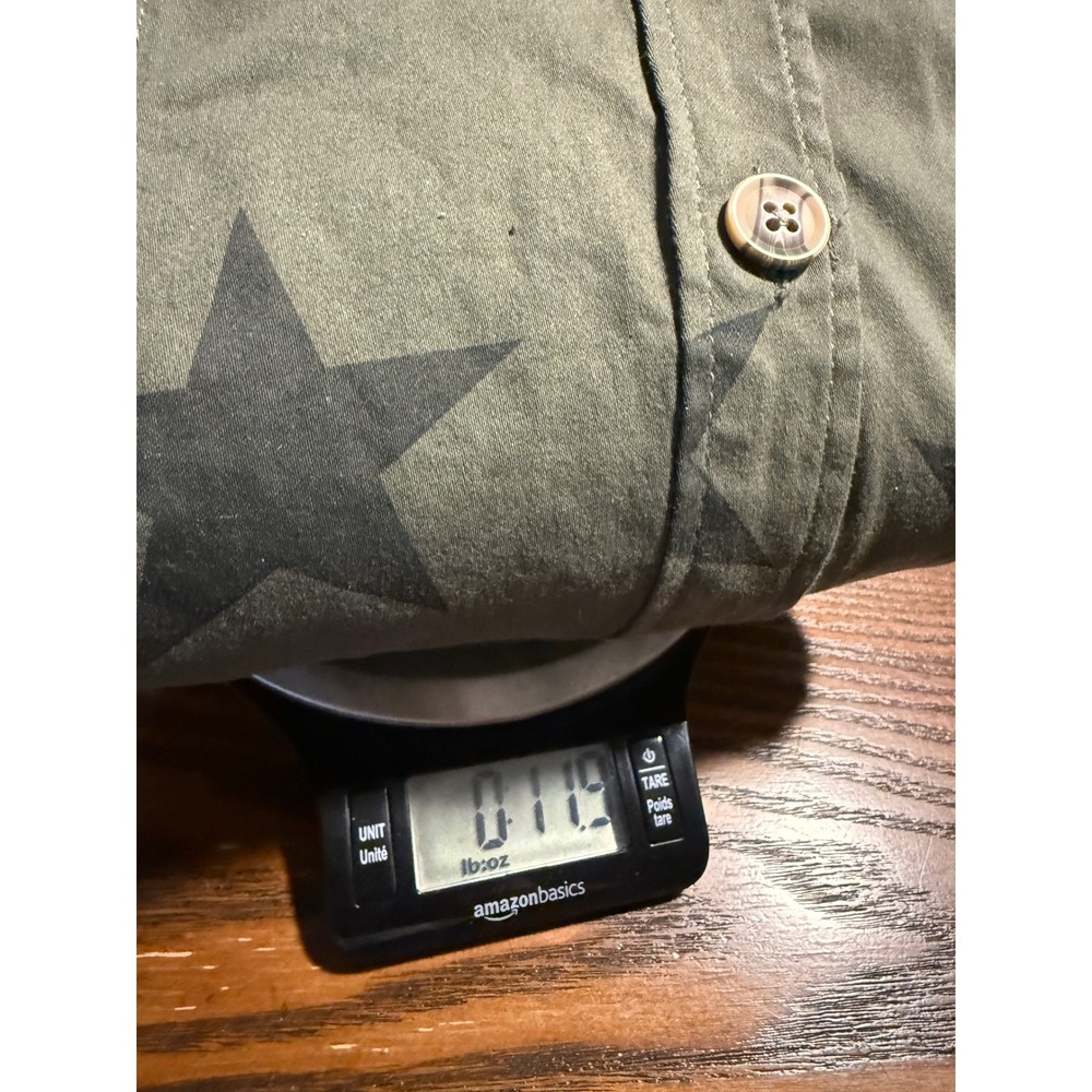 Knox Rose Womens XL Olive Green Star Print Utility Button Down Shirt Jacket - Picture 15 of 16